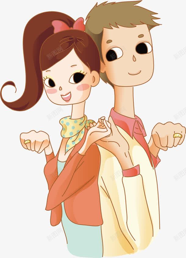 领戒指的男女png免抠素材_新图网 https://ixintu.com 恋人 炫耀 秀恩爱 领戒指