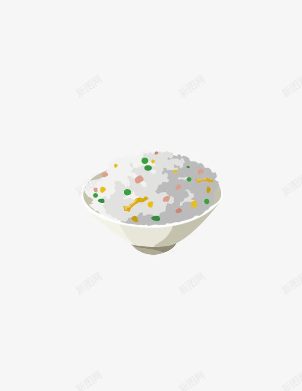 扬州炒饭矢量图ai免抠素材_新图网 https://ixintu.com 火腿 米饭 鸡蛋 矢量图
