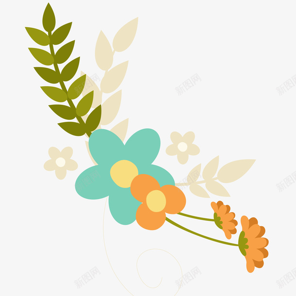卡通植物花卉矢量图ai免抠素材_新图网 https://ixintu.com 卡通 叶子 植物 花卉 花朵 装饰物 矢量图