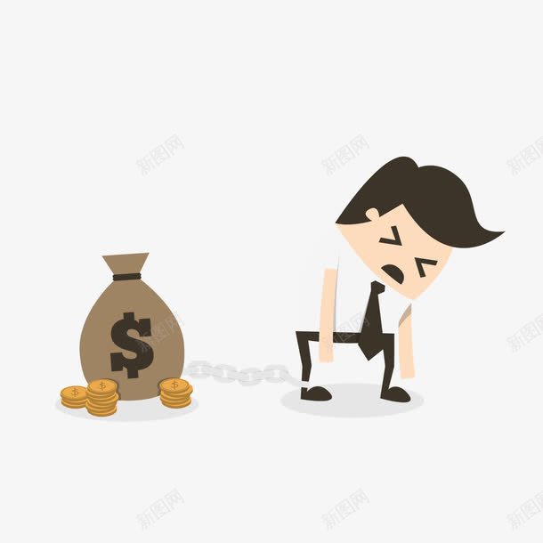 金钱枷锁矢量图eps免抠素材_新图网 https://ixintu.com 加班 商务 白领 精英 金融 矢量图