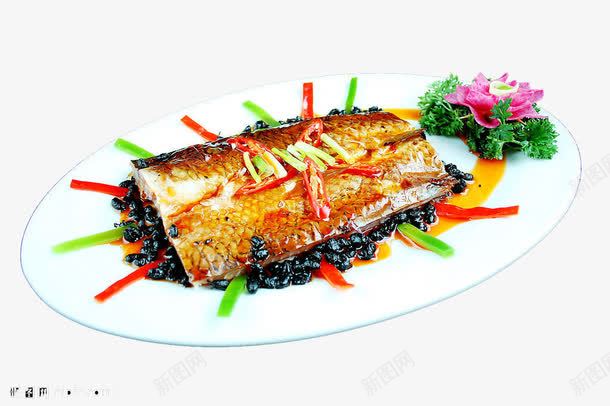 豉香蒸腊鱼png免抠素材_新图网 https://ixintu.com 中华美食 传统美食 美味熟菜 豉香蒸鱼 餐饮美食