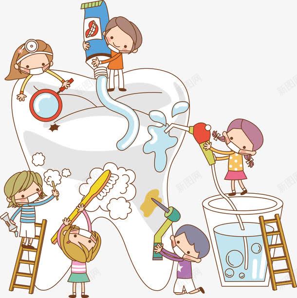手绘人物png免抠素材_新图网 https://ixintu.com 牙齿医生小朋友手绘