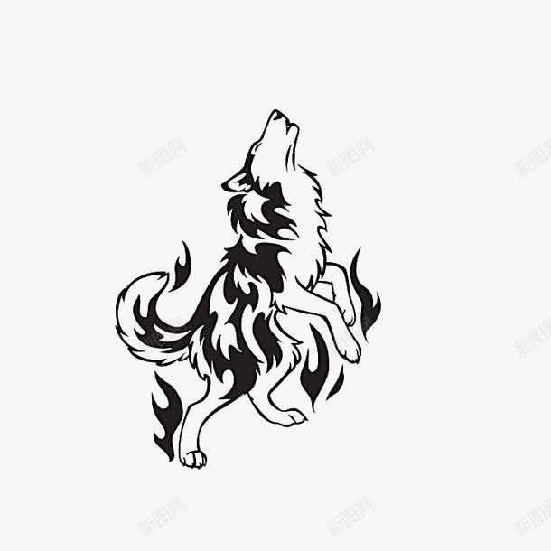 狼png免抠素材_新图网 https://ixintu.com 剪影 动物 头狼 水墨狼 狼 黑色