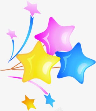 彩色卡通五角星彩带png免抠素材_新图网 https://ixintu.com 五角星 卡通 彩带 彩色