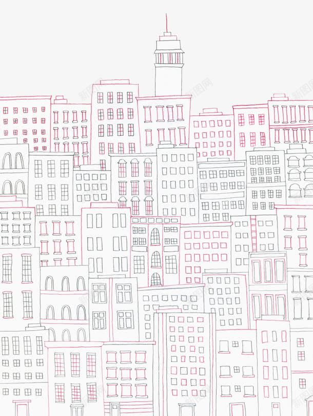 简约风素描建筑楼png免抠素材_新图网 https://ixintu.com 创意 卡通 商务 建筑楼 彩色 手绘 简约风 素描