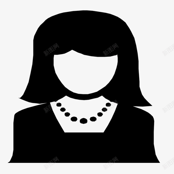 卡通女标志图标png_新图网 https://ixintu.com 卡通 女人 女图标 女标志 小图标 黑白