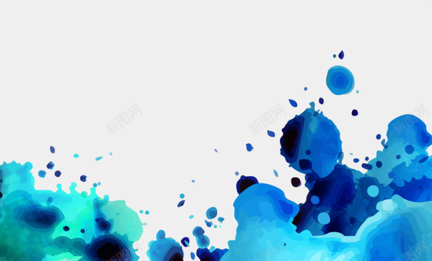 抽象蓝色泼墨涂鸦背景矢量图背景