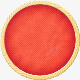 红色圆圈图案png免抠素材_新图网 https://ixintu.com 圆圈 红色 边框 金色