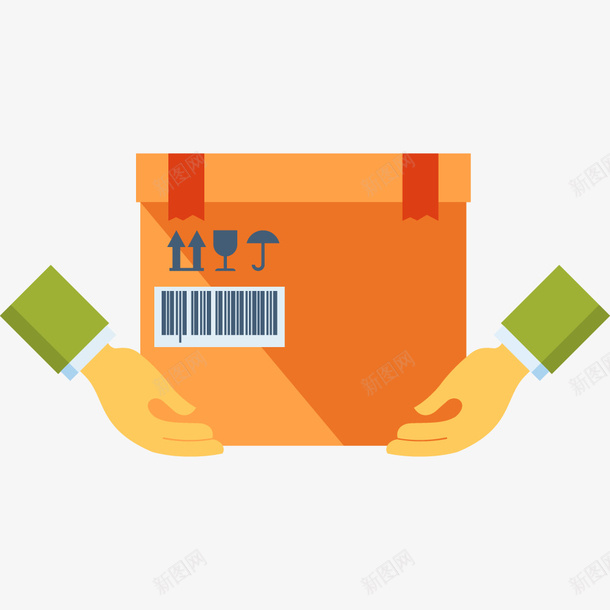 物流黄色抱货箱送货箱图标png_新图网 https://ixintu.com 抱货箱 物流 送货箱 黄色