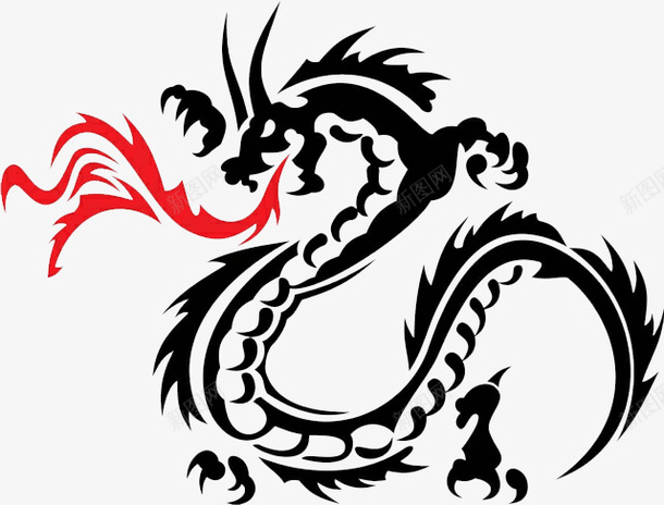 手绘凶恶的黑龙png免抠素材_新图网 https://ixintu.com 凶恶的龙 祥龙图案 龙 龙图案 龙标志 龙纹 龙行天下