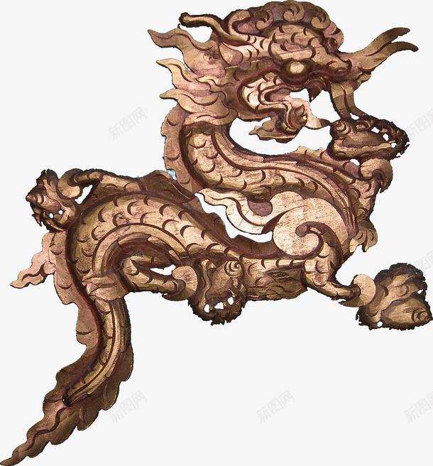雕刻龙png免抠素材_新图网 https://ixintu.com 铜色 雕刻 龙