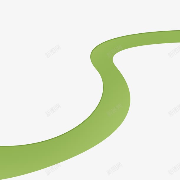手绘绿带png免抠素材_新图网 https://ixintu.com 手绘 绿色 道路 飘逸