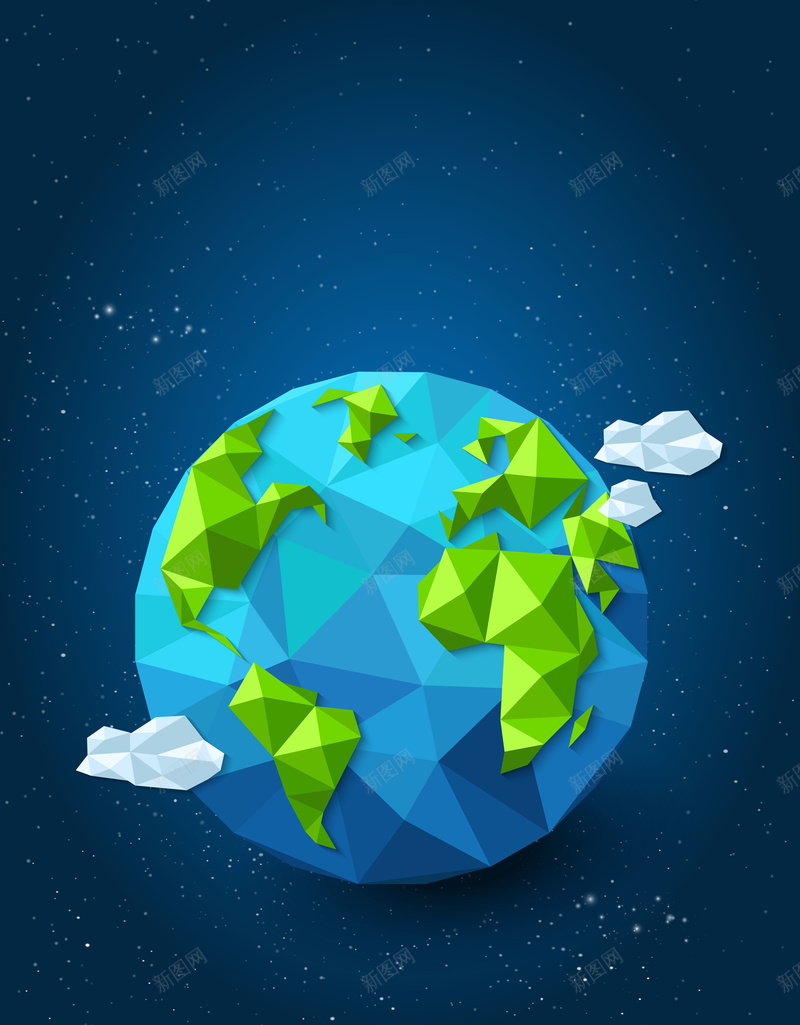 矢量折纸环保地球教育背景ai设计背景_新图网 https://ixintu.com 卡通 地球 手绘 折纸 教育 星云 星海 星空 星际 环保 矢量 立体 童趣 背景 蓝色 矢量图