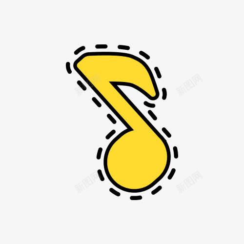 卡通音乐乐符png免抠素材_新图网 https://ixintu.com 乐符 扁平 音乐 黄色