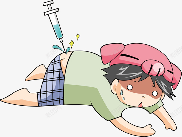 打针的小男孩矢量图ai免抠素材_新图网 https://ixintu.com 手绘疫苗打针插画 打针 水彩 生病 男孩 男生 疫苗打针 矢量图 矢量图卡通手绘 针管