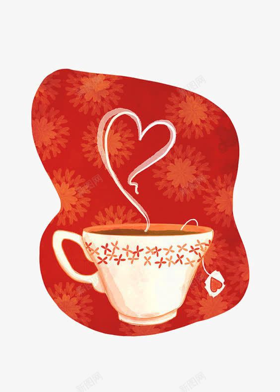 茶杯png免抠素材_新图网 https://ixintu.com 咖啡杯 手绘茶杯 早茶 热咖啡 爱心 简约茶杯