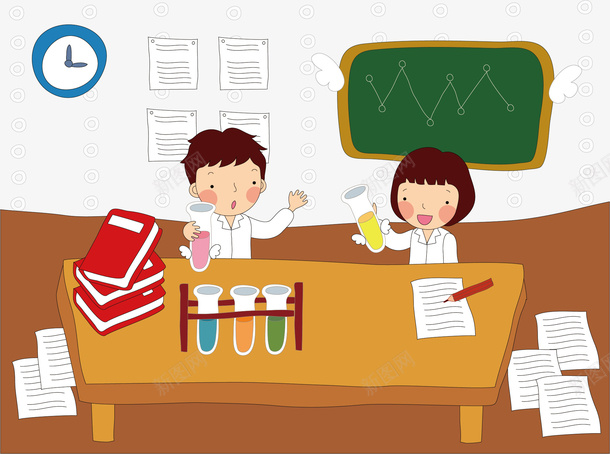 做实验的孩子矢量图ai免抠素材_新图网 https://ixintu.com 做实验 卡通 孩子 手绘 矢量图