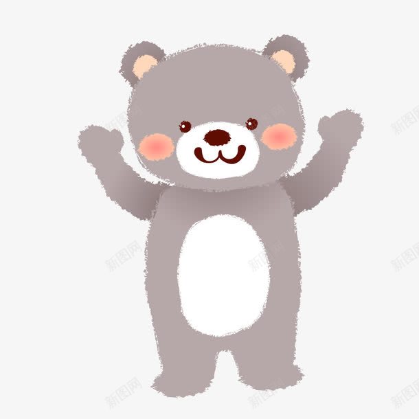 一只可爱的灰色熊png免抠素材_新图网 https://ixintu.com 一只 可爱的 大眼睛 灰色熊