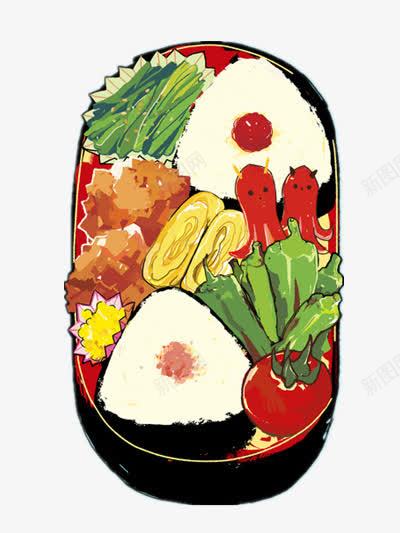 盒饭png免抠素材_新图网 https://ixintu.com 手绘料理 手绘美食 美食插画 食物插画