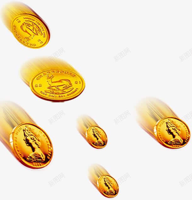 天降金币png免抠素材_新图网 https://ixintu.com 免费下载 硬币 购物 金色