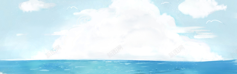 卡通蓝天白云背景图psd设计背景_新图网 https://ixintu.com 卡通 手绘 海 海报banner 白云 童趣 蓝天