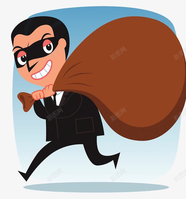 小偷犯罪png免抠素材_新图网 https://ixintu.com 小偷 犯罪 眼罩的小偷 背包 警察抓贼 违法