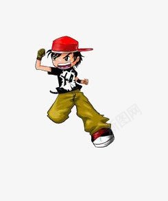 跳街舞的少年png免抠素材_新图网 https://ixintu.com 卡通 嘻哈 男孩 街舞