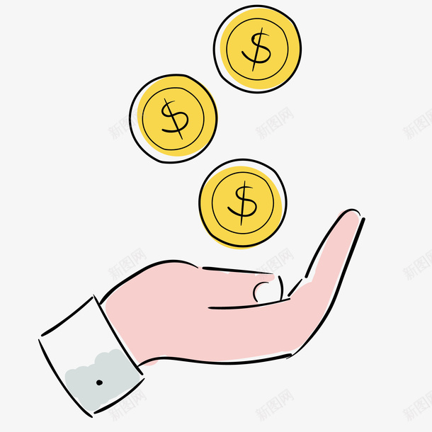 一个手拿着钱的图矢量图ai免抠素材_新图网 https://ixintu.com 健康财富 充值投资 手捧钱 理财 矢量免抠图 矢量图 计算器 金融投资