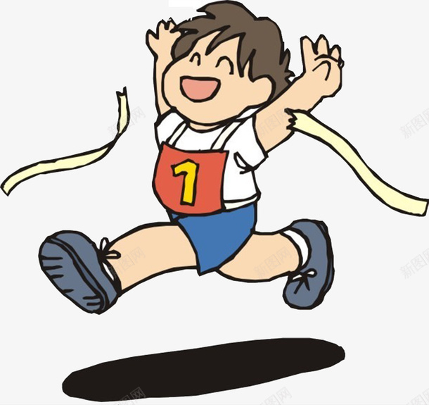 卡通长跑胜利小男孩png免抠素材_新图网 https://ixintu.com 卡通 小男孩 胜利 长跑