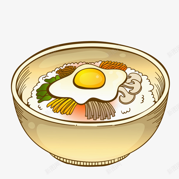 卡通鸡蛋面图png免抠素材_新图网 https://ixintu.com 中华美食 卡通 插图 碗 美食 装饰 面条 食物 鸡蛋面