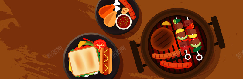 时尚美食烧烤食物矢量背景ai设计背景_新图网 https://ixintu.com 代金券 优惠券 扁平设计 抵用券 时尚食物 烧烤背景 积分券 素材背景 美食背景 食物背景 矢量图