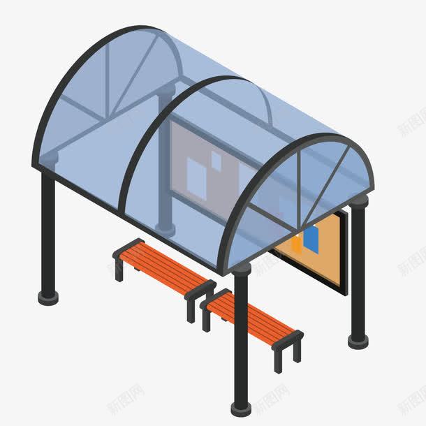 公交车站牌png免抠素材_新图网 https://ixintu.com 公交车 城市公共设施 座椅 站牌