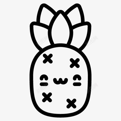 手绘菠萝图标png_新图网 https://ixintu.com 手绘画 水果 矢量装饰 菠萝 装饰