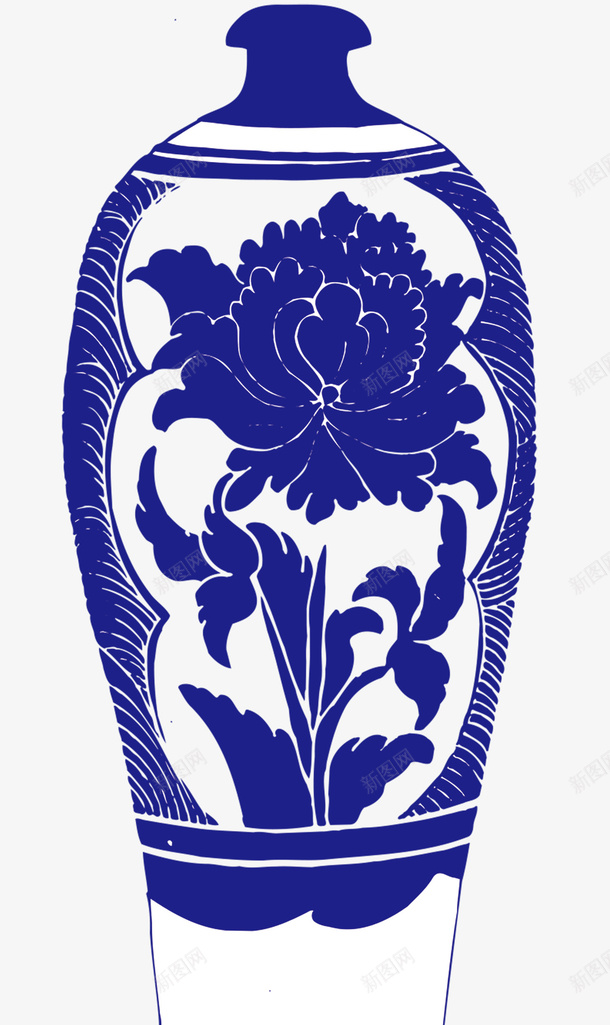 古风青花瓷psd免抠素材_新图网 https://ixintu.com 传统 古典 陶瓷瓶