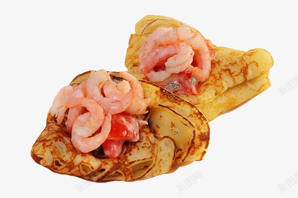 油炸鸡蛋煎饼png免抠素材_新图网 https://ixintu.com 卷饼 可口 美味 虾球 食品
