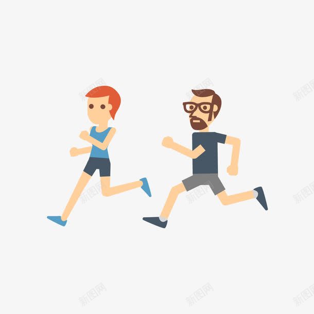 跑步的人png免抠素材_新图网 https://ixintu.com 人 手绘 跑步