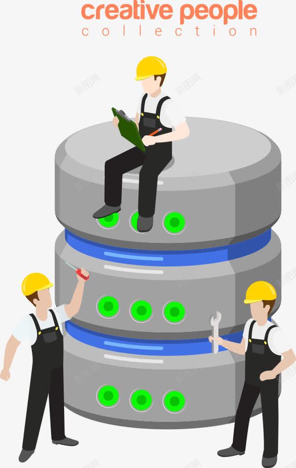 修理机器的工人矢量图ai免抠素材_新图网 https://ixintu.com 上班族 人物 修理机器 卡通人物 卡通工人 工人 矢量图 矢量工人