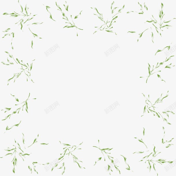 复古艺术绿色植物边框png免抠素材_新图网 https://ixintu.com 复古 绿色植物 艺术 边框
