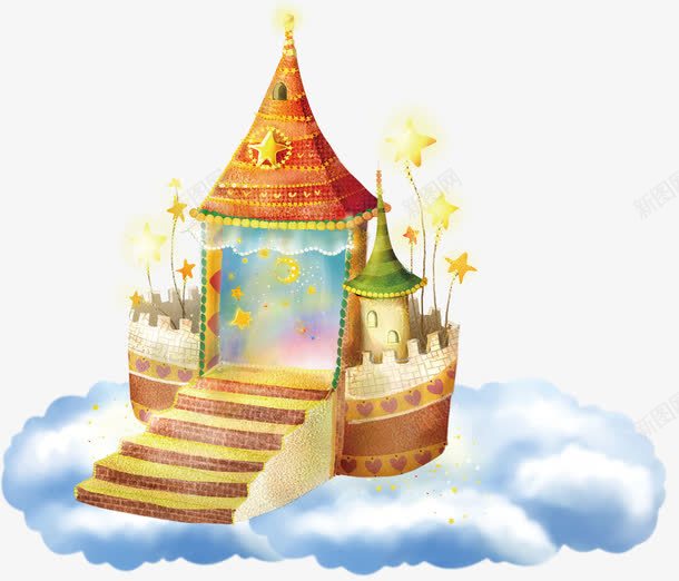 儿童节装饰卡通童话城堡png免抠素材_新图网 https://ixintu.com 儿童节 卡通手绘 童话城堡 装饰图案