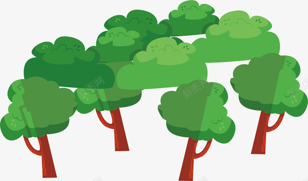 茂密的小树林矢量图ai免抠素材_新图网 https://ixintu.com 创意 卡通手绘 商务 树林 简约 茂密 装饰 矢量图
