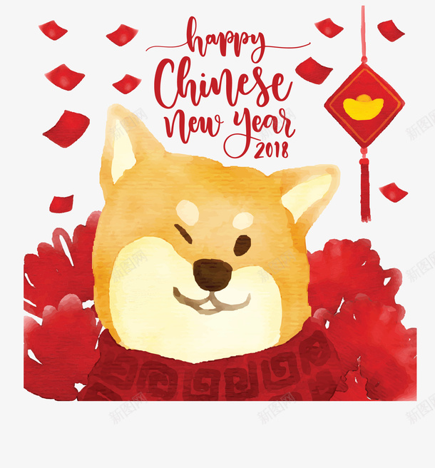 水彩狗狗新年发红包矢量图ai免抠素材_新图网 https://ixintu.com 手绘狗狗 水彩狗狗 狗年 矢量png 红包 飞舞的红包 矢量图