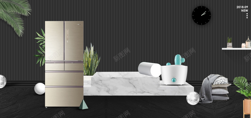 高档冰箱促销质感黑色背景psd设计背景_新图网 https://ixintu.com 72DPI PSD PSD分层素材 冰箱 品质生活 对开冰箱 电器 设计 食在新鲜