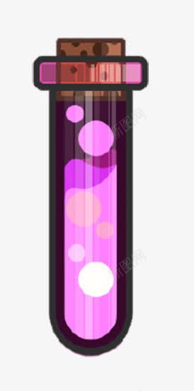 卡通紫色试管png免抠素材_新图网 https://ixintu.com 化学药品 容器 液体 试管