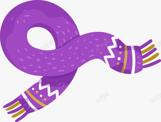 紫色清新卡通围巾png免抠素材_新图网 https://ixintu.com 卡通 围脖 清新 矢量图案 紫色围巾 装饰