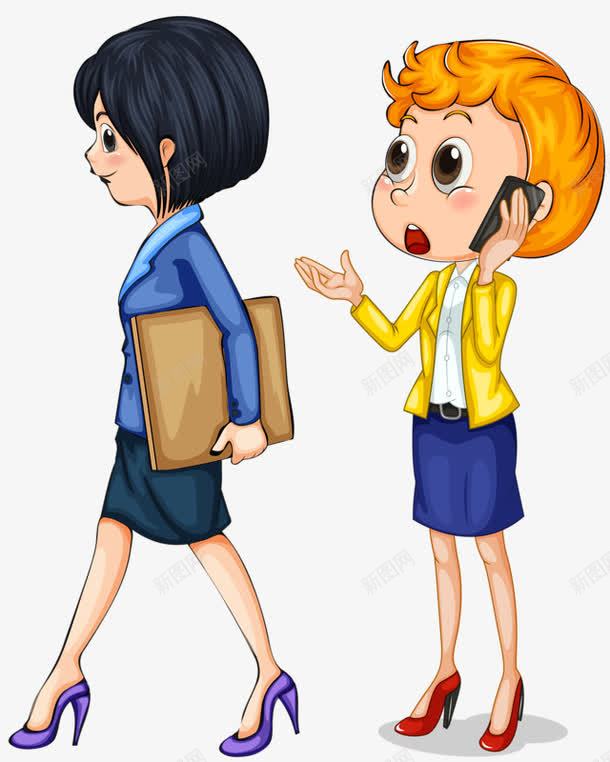 上班途中png免抠素材_新图网 https://ixintu.com 上班 女孩 蓝色制服 黄色衣服