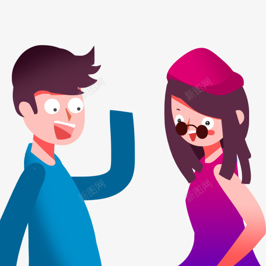 彩色创意男女插画元素psd免抠素材_新图网 https://ixintu.com 创意 发型 帽子 彩色 插画 服装 电商 男女 穿着 购物