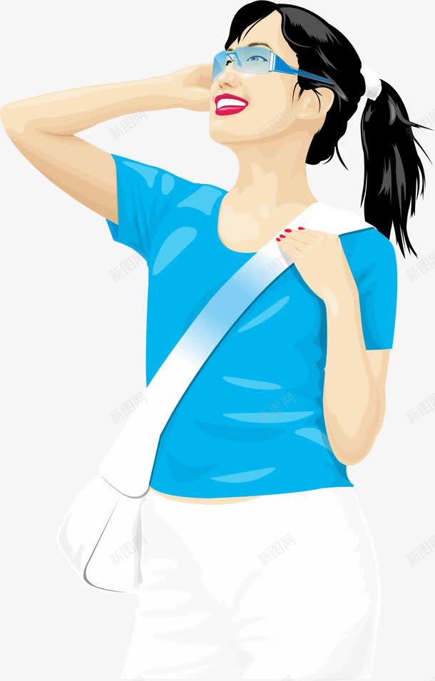 背包时尚女孩png免抠素材_新图网 https://ixintu.com 卡通人物 女汉子 时尚 背包客