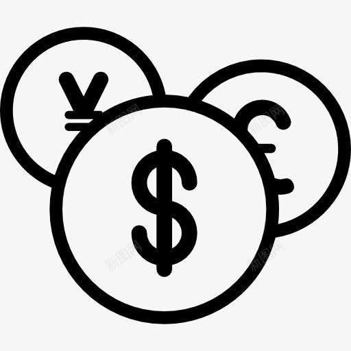 货币图标png_新图网 https://ixintu.com 业务 币 日元 美元 英镑 货币交换 货币符号