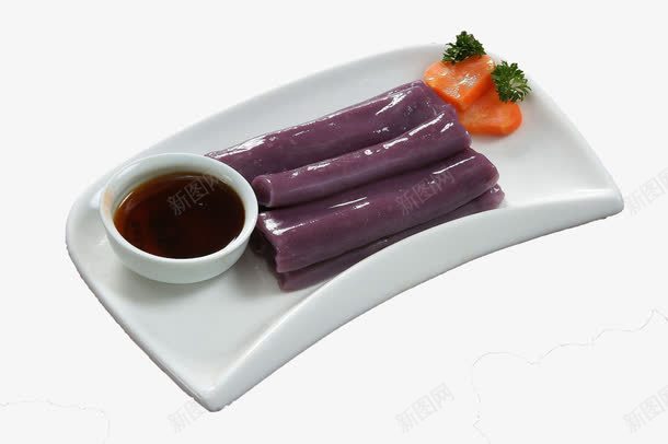 香芋肠粉png免抠素材_新图网 https://ixintu.com 产品实物 免扣素材 白盘 肠粉 香芋味