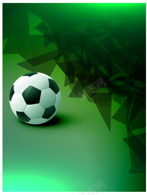 绿色调的足球主题海报背景矢量图背景